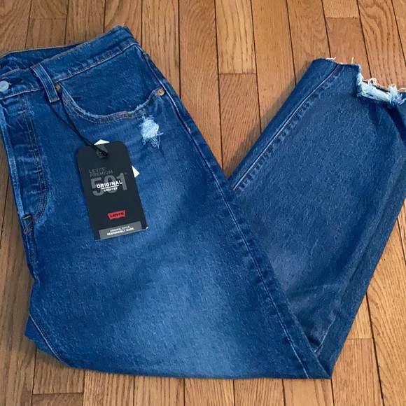 Levi’s/Revolve 501 Original Cropped Raw Hem Jeans/Charleston/Size 31 x 26 - Picture 7 of 11